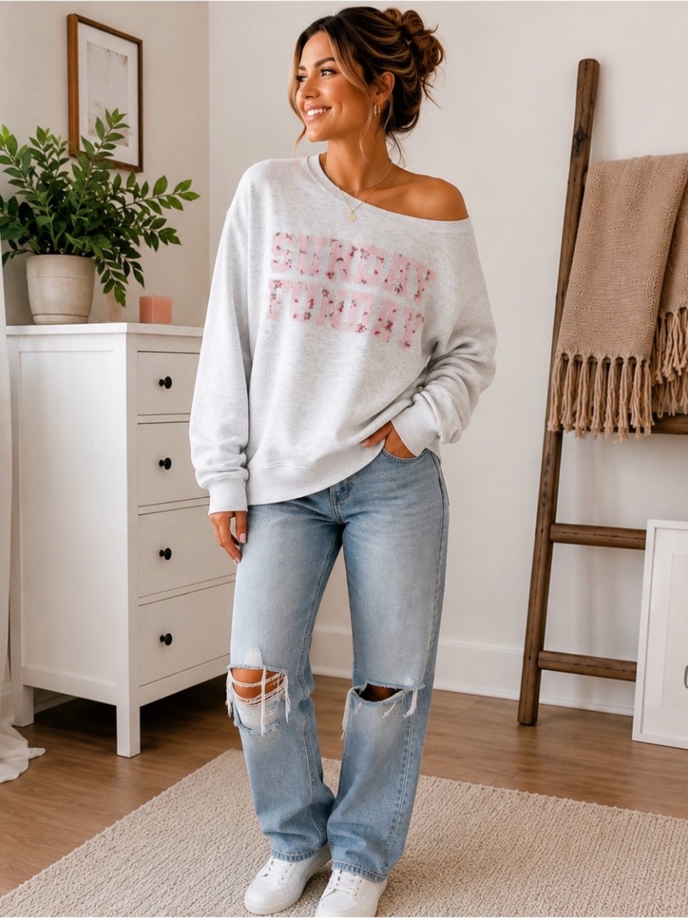 Wild Fable Sunday Funday Floral Sweatshirt Women’s Small